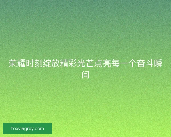 荣耀时刻绽放精彩光芒点亮每一个奋斗瞬间